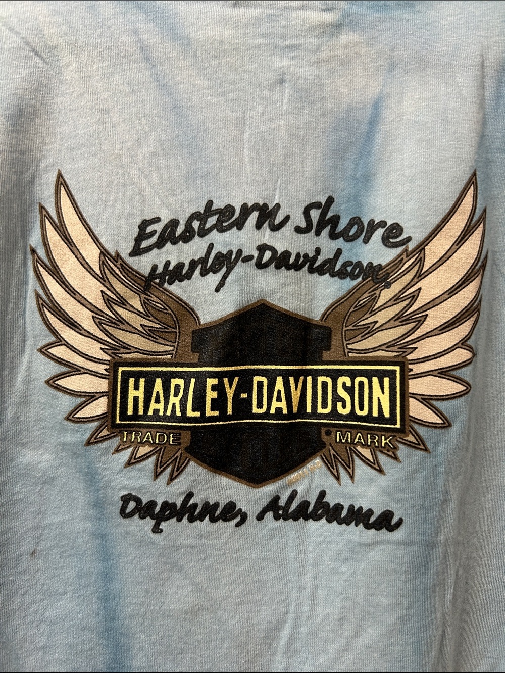 Harley‑Davidson Light Blue V‑Neck Eagle Graphic Tee - Picture 3 of 12